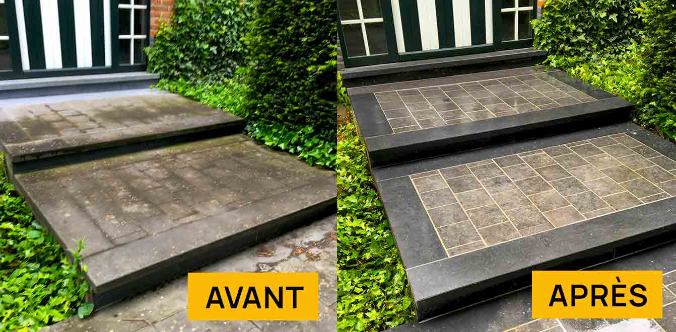 Nettoyage des extérieurs PRONIELS Toiture & Façade en Belgique : : Namur, Flandre, Wallonnie, Bruxelles, Liège ... Nettoyage, traitement anti-mousse et imperméabilisation hydrofuge des extérieurs sur pavé, klinker, pierre bleue, muret, terrasse … intervention en BELGIQUE : région Flamande, Wallonne et Bruxelles, Namur, Liège …. PRONIELS Toiture & Façade basé sur Namur intervient dans toute la Belgique.