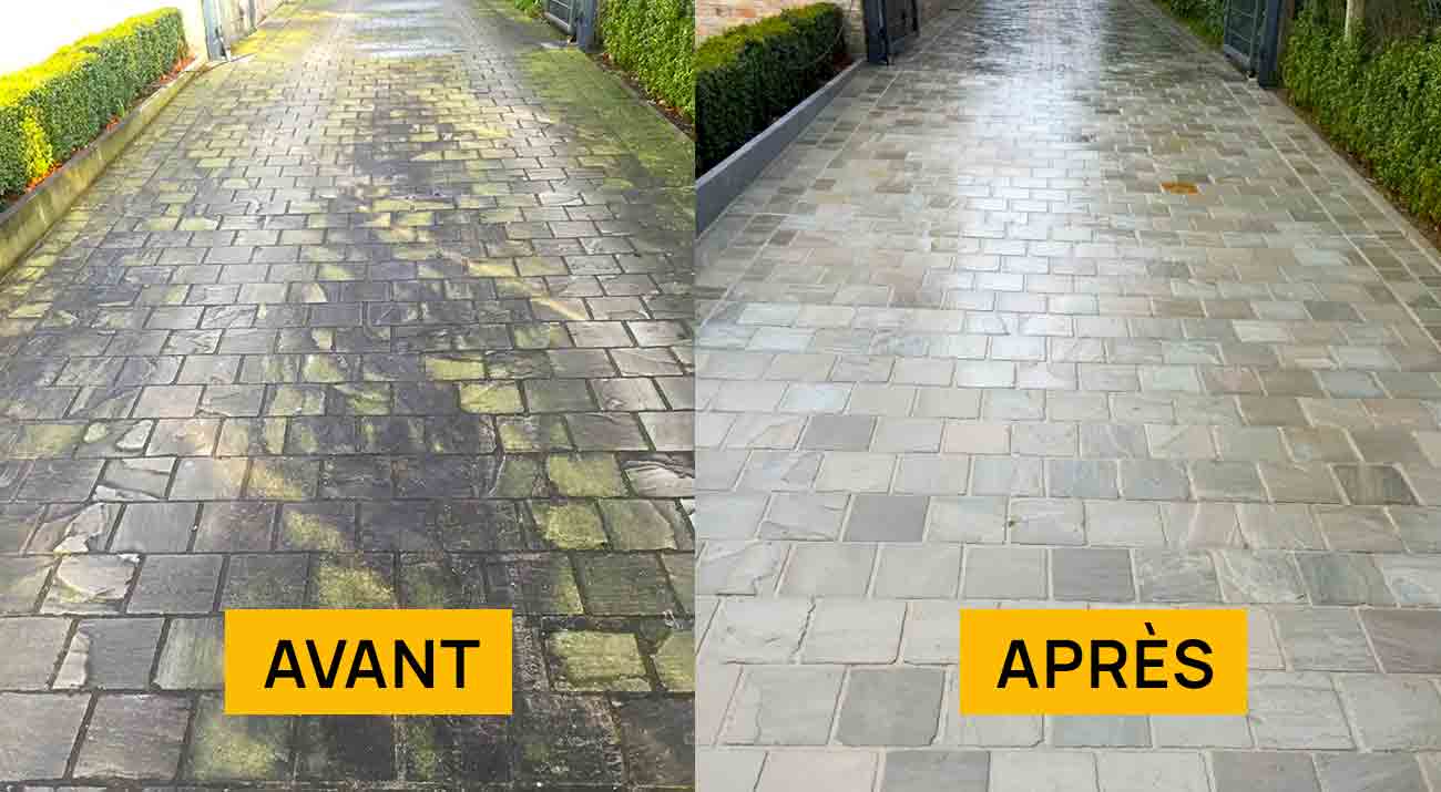 Nettoyage des extérieurs PRONIELS Toiture & Façade en Belgique : : Namur, Flandre, Wallonnie, Bruxelles, Liège ... Nettoyage, traitement anti-mousse et imperméabilisation hydrofuge des extérieurs sur pavé, klinker, pierre bleue, muret, terrasse … intervention en BELGIQUE : région Flamande, Wallonne et Bruxelles, Namur, Liège …. PRONIELS Toiture & Façade basé sur Namur intervient dans toute la Belgique.