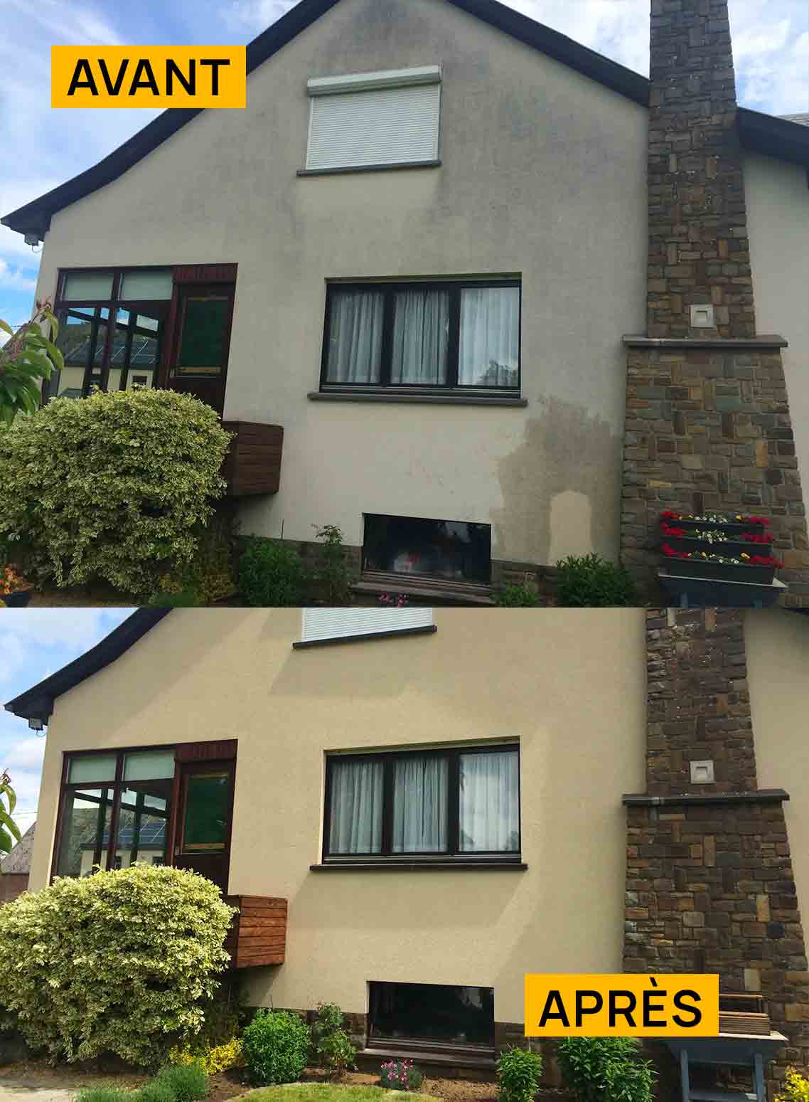 Nettoyage et peinture façade - PRONIELS Toiture & Façade :  artisan peintre  en Belgique : Namur, Flandre, Wallonnie, Bruxelles, Liège .... Nettoyage, démoussage, traitement anti-mousse, ravalement peinture façade imperméabilisation hydrofuge façade . intervention en BELGIQUE : région Flamande, Wallonne et Bruxelles, Namur, Liège …. PRONIELS Toiture & Façade basé sur Namur intervient dans toute la Belgique.