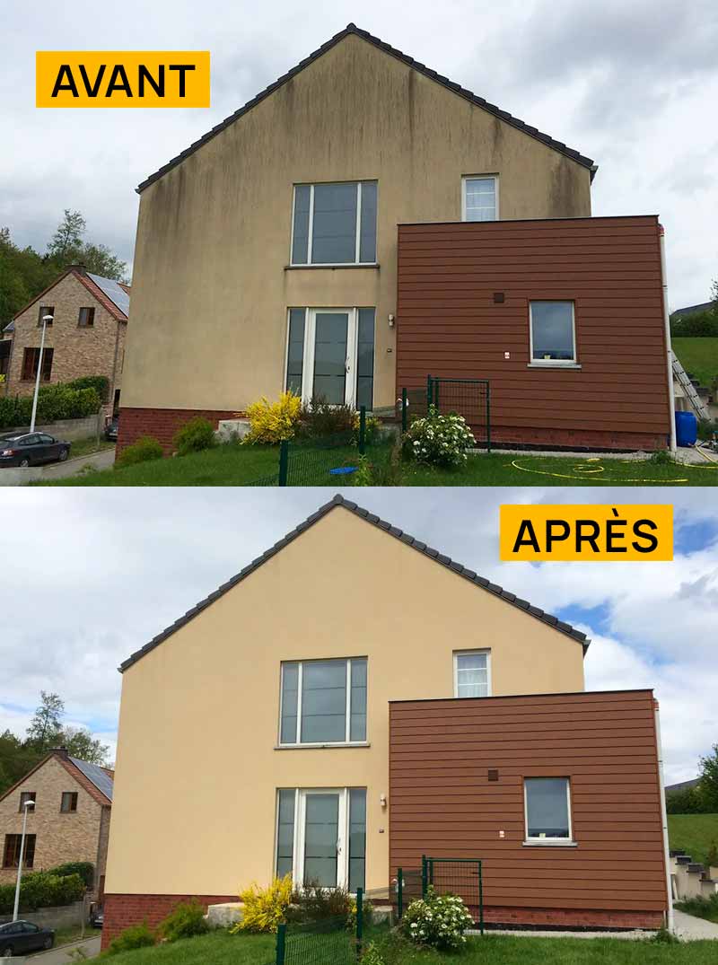 Nettoyage et peinture façade - PRONIELS Toiture & Façade :  artisan peintre  en Belgique : Namur, Flandre, Wallonnie, Bruxelles, Liège .... Nettoyage, démoussage, traitement anti-mousse, ravalement peinture façade imperméabilisation hydrofuge façade . intervention en BELGIQUE : région Flamande, Wallonne et Bruxelles, Namur, Liège …. PRONIELS Toiture & Façade basé sur Namur intervient dans toute la Belgique.