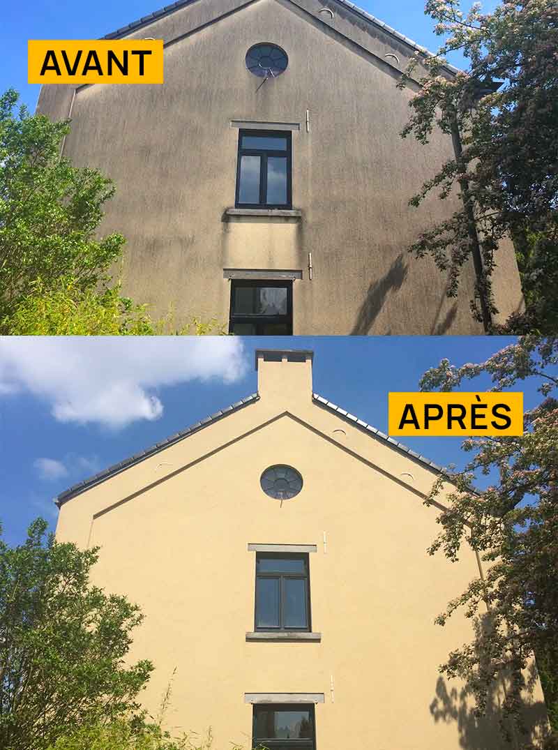 Nettoyage et peinture façade - PRONIELS Toiture & Façade :  artisan peintre  en Belgique : Namur, Flandre, Wallonnie, Bruxelles, Liège .... Nettoyage, démoussage, traitement anti-mousse, ravalement peinture façade imperméabilisation hydrofuge façade . intervention en BELGIQUE : région Flamande, Wallonne et Bruxelles, Namur, Liège …. PRONIELS Toiture & Façade basé sur Namur intervient dans toute la Belgique.