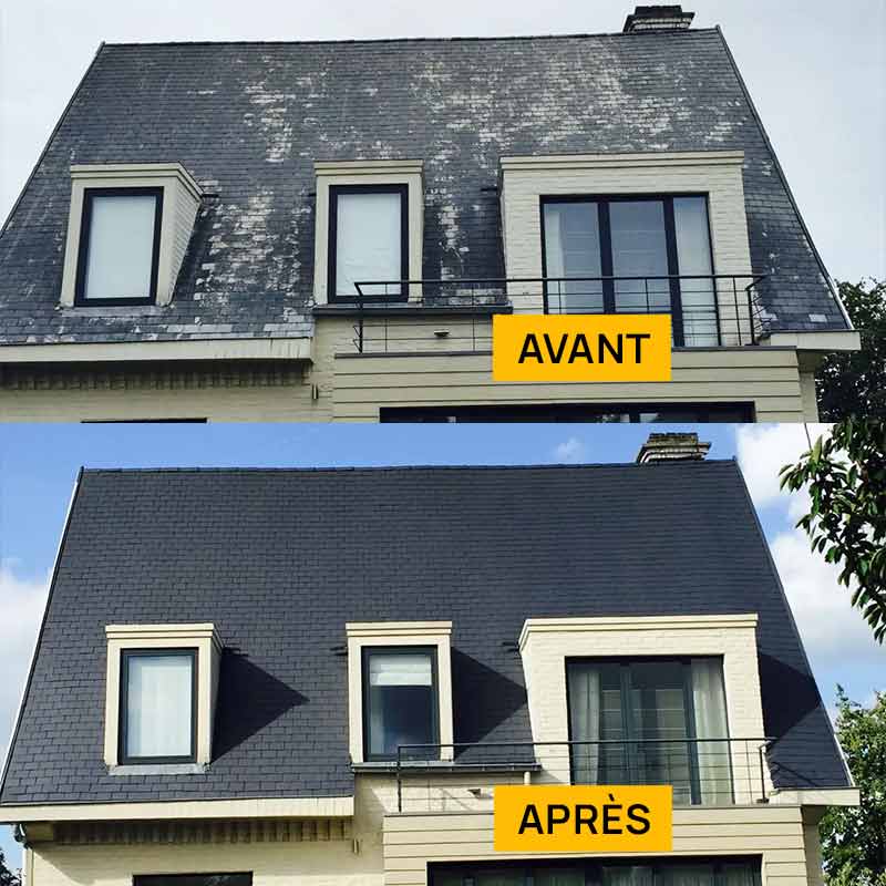 Nettoyage et peinture hydrofuge toiture -  PRONIELS Toiture & Façade artisan couvreur en Belgique : Namur, Flandre, Wallonnie, Bruxelles, Liège .... nettoyage, démoussage, traitement anti-mousse toiture. peinture hydrofuge toiture.  intervention en BELGIQUE : région Flamande, Wallonne et Bruxelles, Namur, Liège …. PRONIELS Toiture & Façade basé sur Namur intervient dans toute la Belgique.