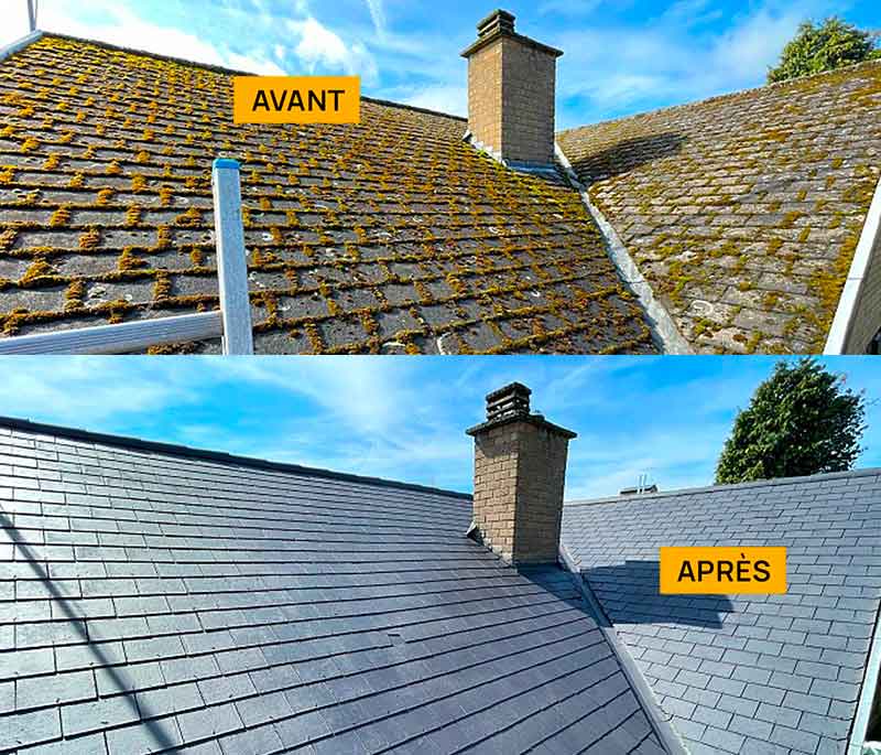 Nettoyage et peinture hydrofuge toiture -  PRONIELS Toiture & Façade artisan couvreur en Belgique : Namur, Flandre, Wallonnie, Bruxelles, Liège .... nettoyage, démoussage, traitement anti-mousse toiture. peinture hydrofuge toiture.  intervention en BELGIQUE : région Flamande, Wallonne et Bruxelles, Namur, Liège …. PRONIELS Toiture & Façade basé sur Namur intervient dans toute la Belgique.
